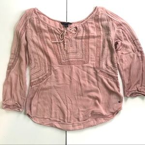 American Eagle blush pink boho top xs